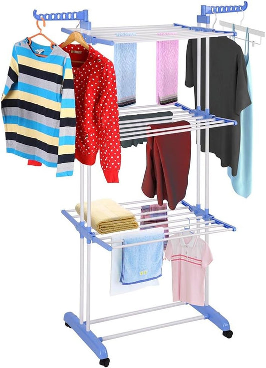 3 Layer Clothes Drying Rack[66D x 73W x 169.5H centimeters](1